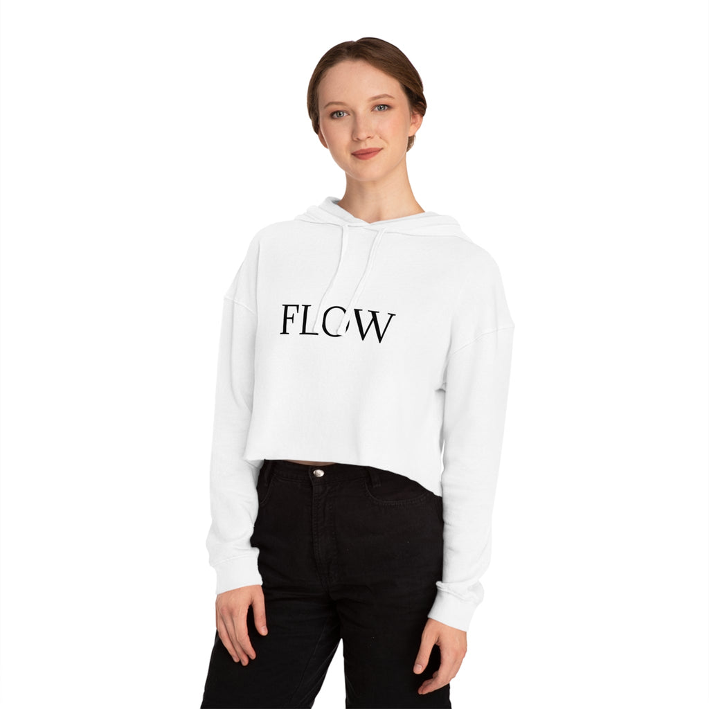 Cropped Hoodie Sweatshirt for Women with Cropped Design and Ribbed Cuffs
