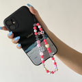 Fashion daisy acrylic letter bag, mobile phone hanging chain, handmade bead weaving accessories