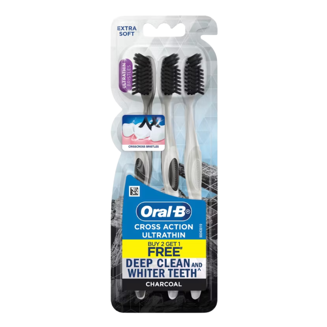 ORAL-B Extra Soft Charcoal Toothbrushes 3 Pack
