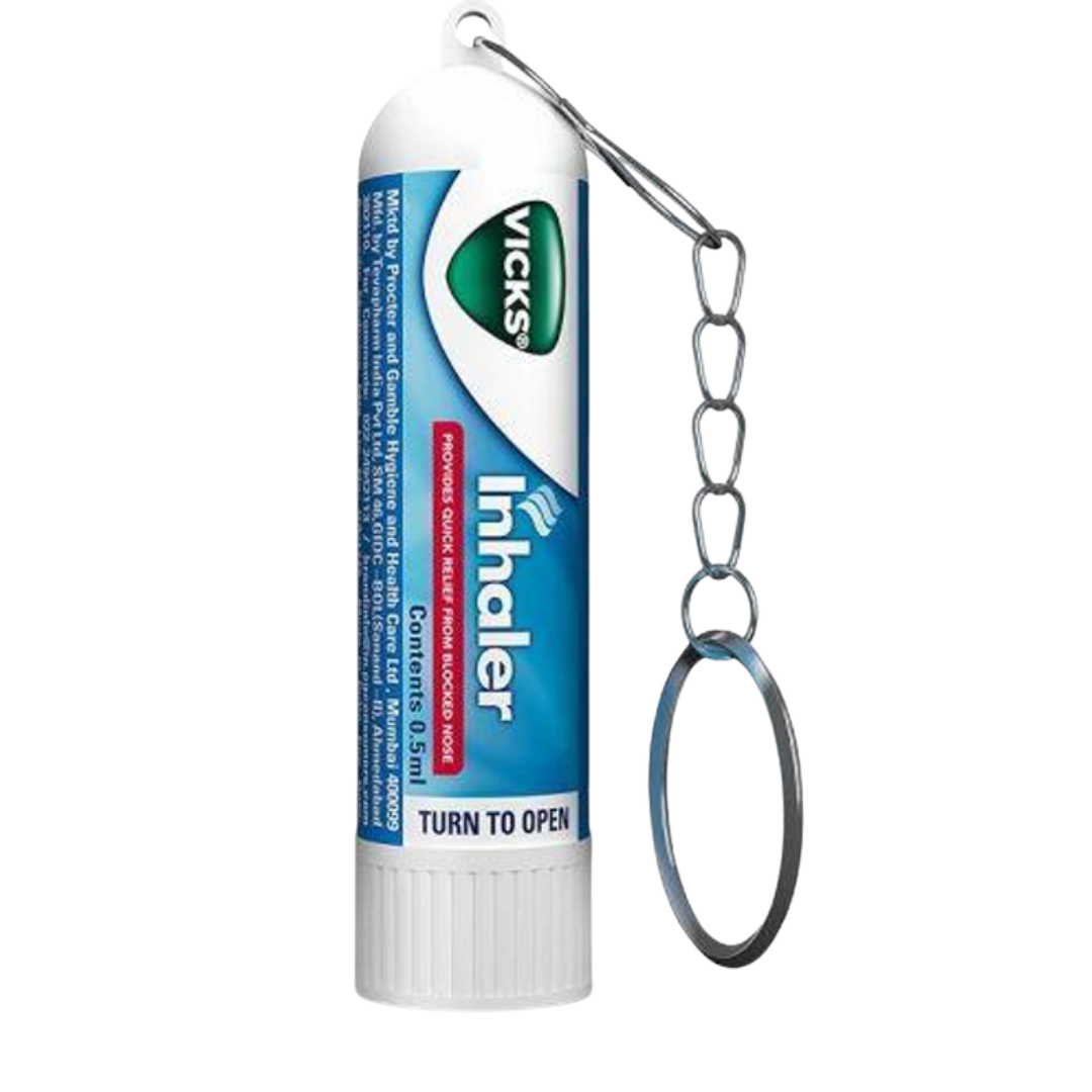 Vicks Nasal Inhaler Keychain for Blocked Nose Relief (0.5ml)