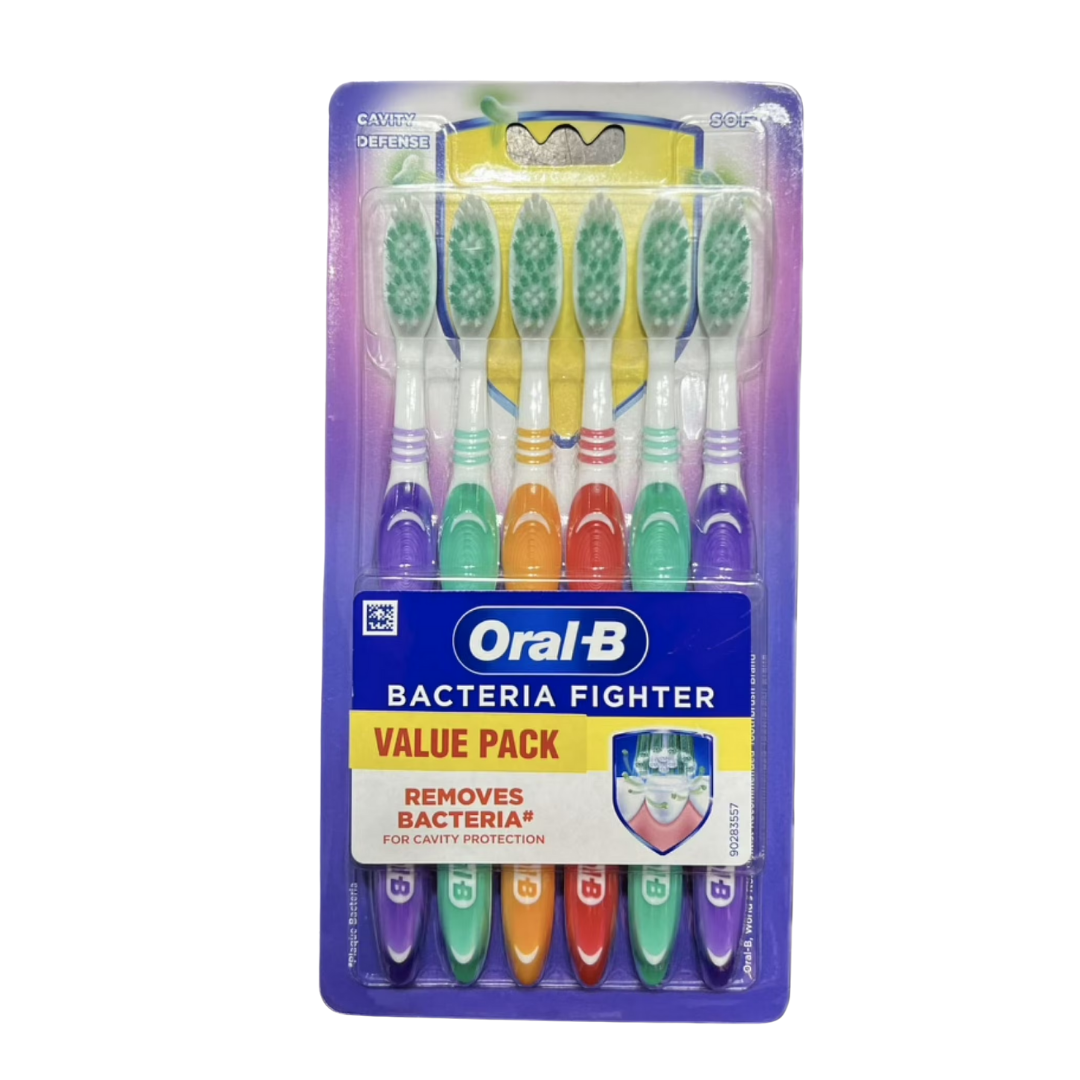 Oral-B Bacteria Fighter Soft Toothbrushes Value Pack (6ct)