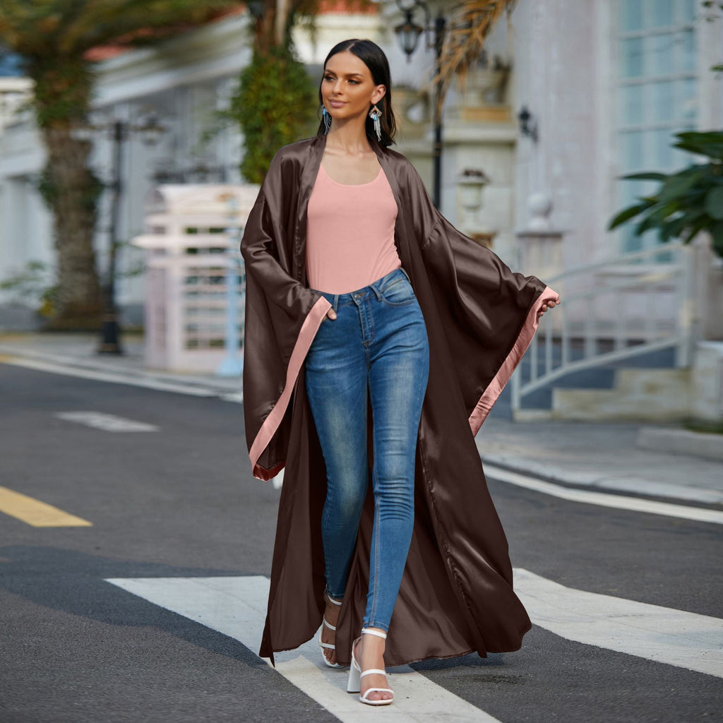 Women's Casual Wide Sleeve Plus Size Cardigan Robe