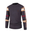 Men's Knitted Shirt Men's Thin Style Color blocked Interior Bottom Knitted Shirt Casual Middle Neck