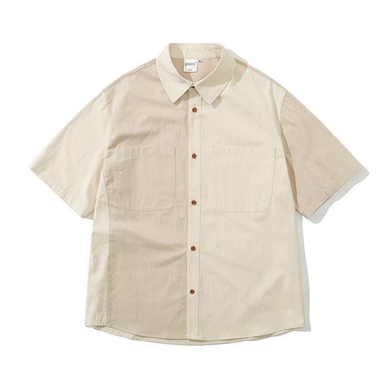 Color blocking short sleeves