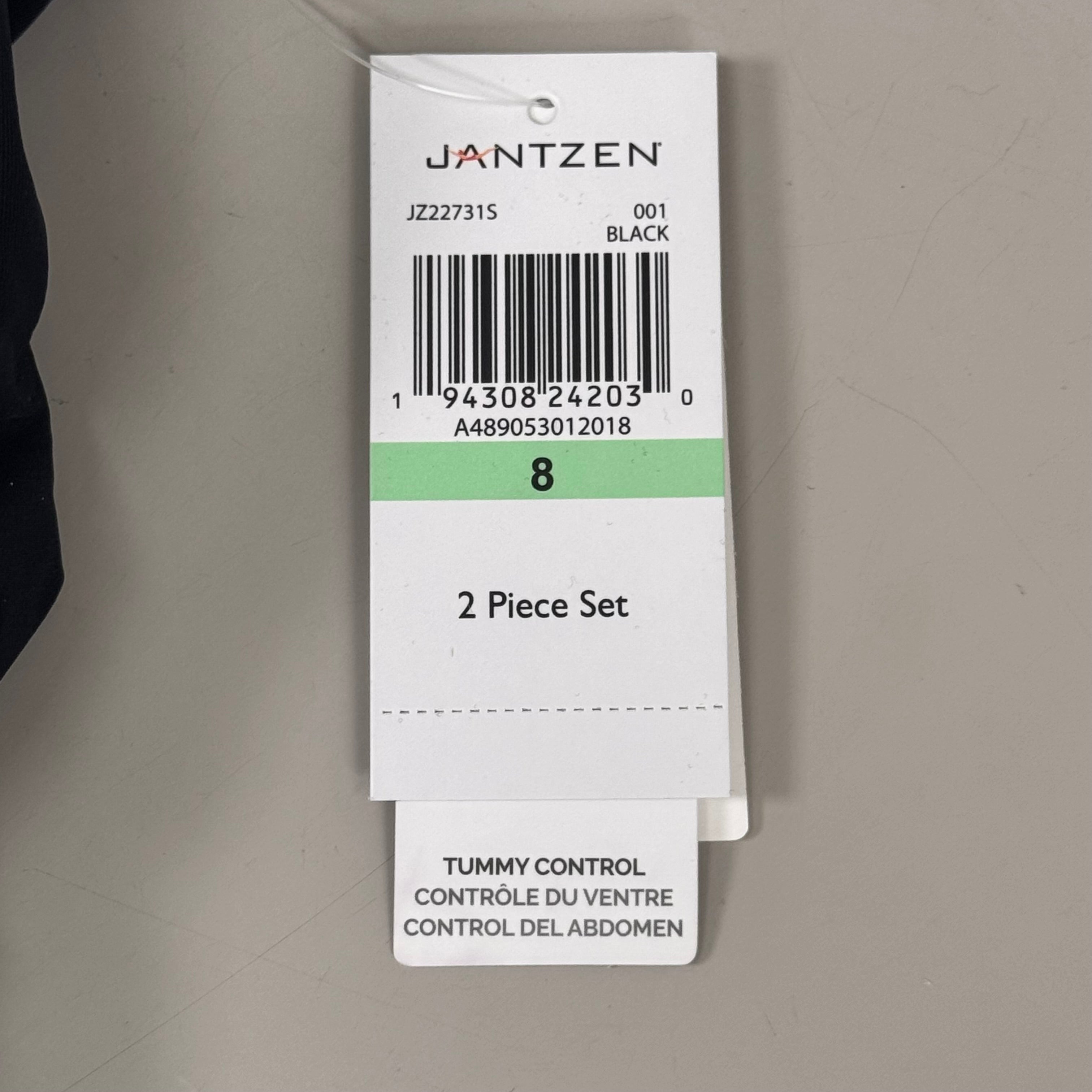 JANTZEN Womens Bathing Suit Women's Black Tankini Sz-8 JZ22731S