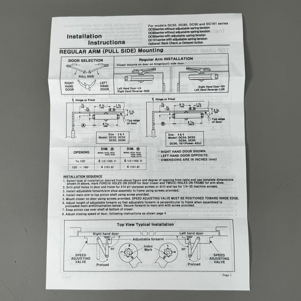 DOORMERICA Life Duty Closer Standard Arm Packed w/ AMSxAWS & SNB DC-161-BF