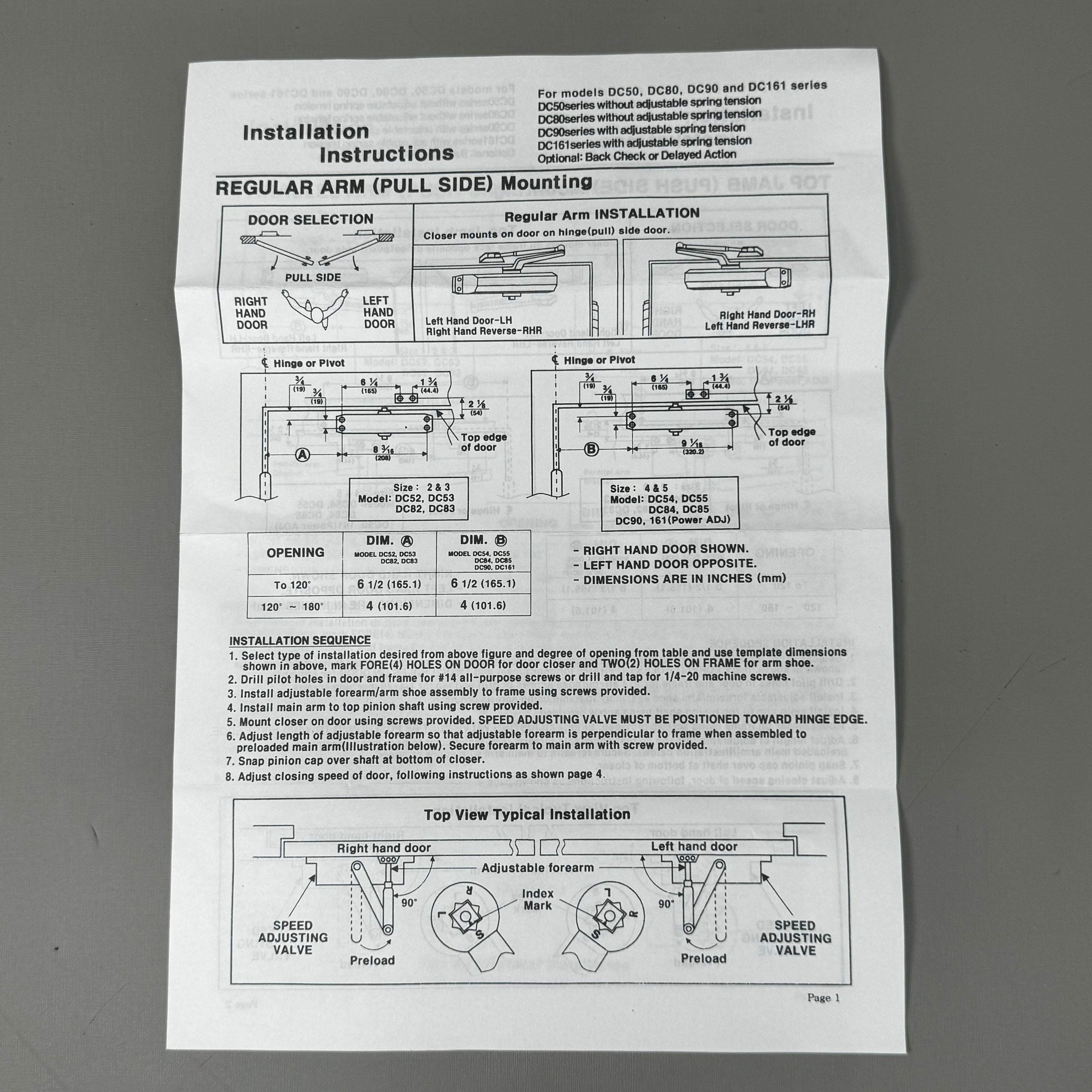 DOORMERICA Life Duty Closer Standard Arm Packed w/ AMSxAWS & SNB DC-161-BF