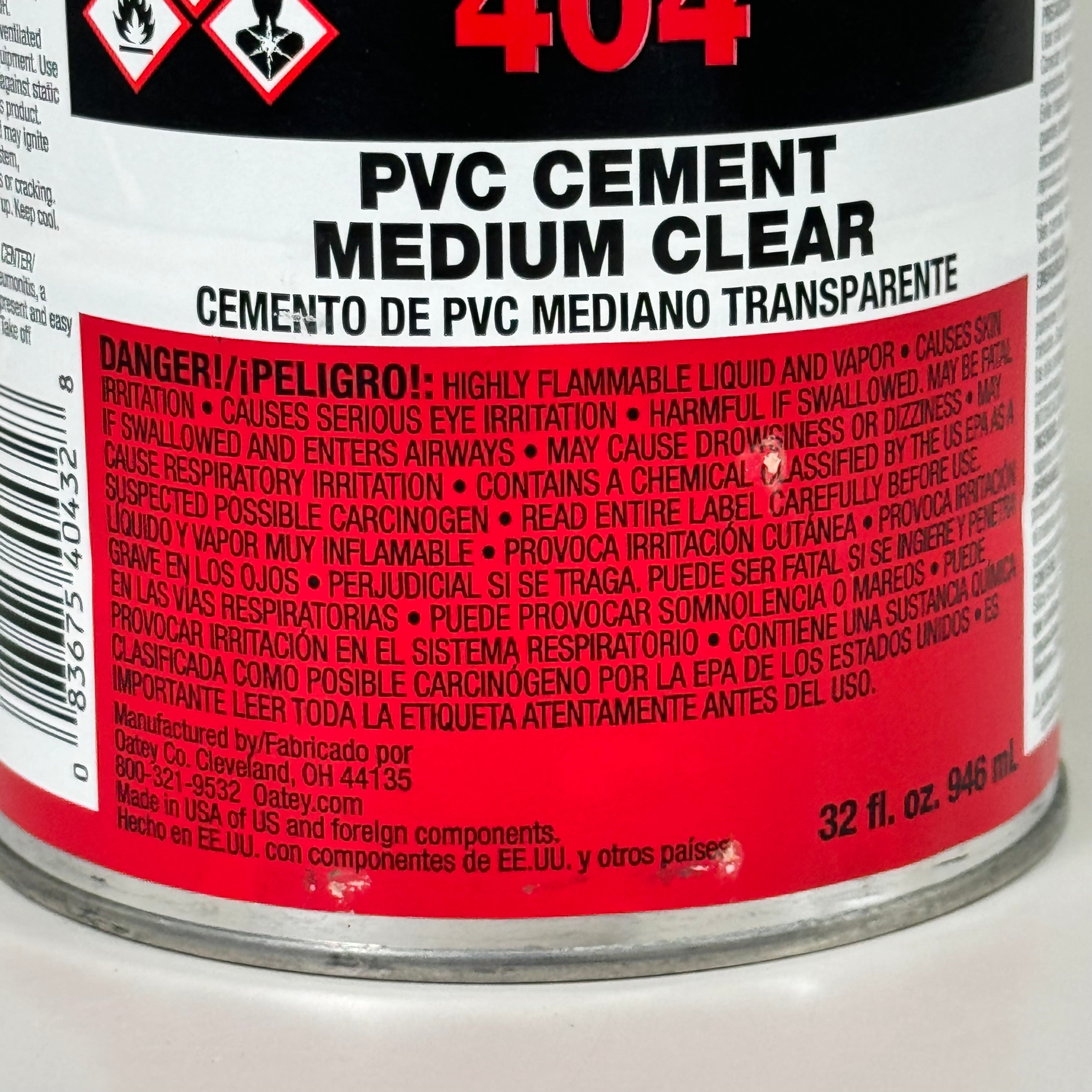 PLASTI-WELD (2 PACK) 404 PVC Cement Medium Clear 32 fl oz Fittings to 6" 40436S