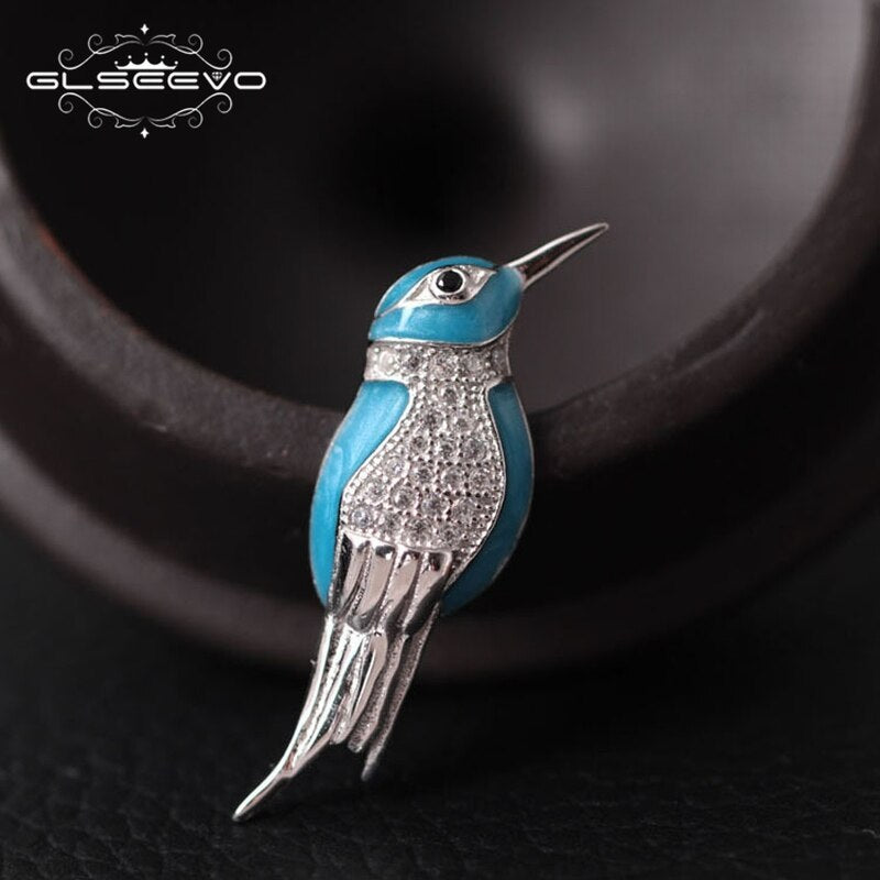 GLSEEVO Animal Brooches Luxury For Girls Daughter Gifts Cute Bird Brooch Broches De Mulheres De Luxo Handmade Jewelry GO0006