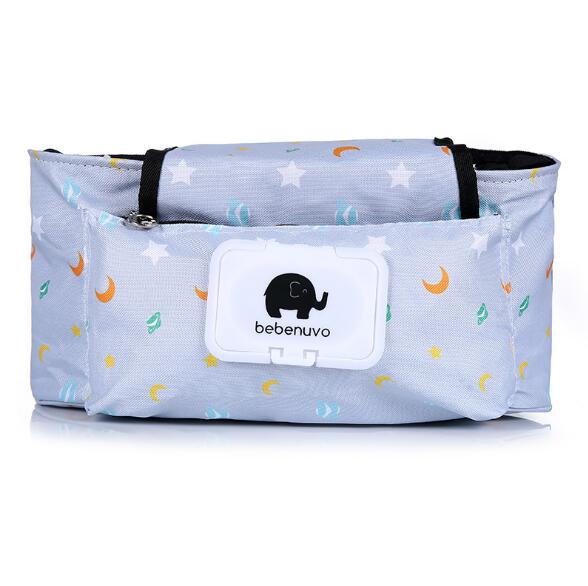 Print Strollers Baby Trolley Bag with Detachable Handbag Multifunctional Baby Stroller Organizer Pram Buggy Cart Hanging Bag XV2