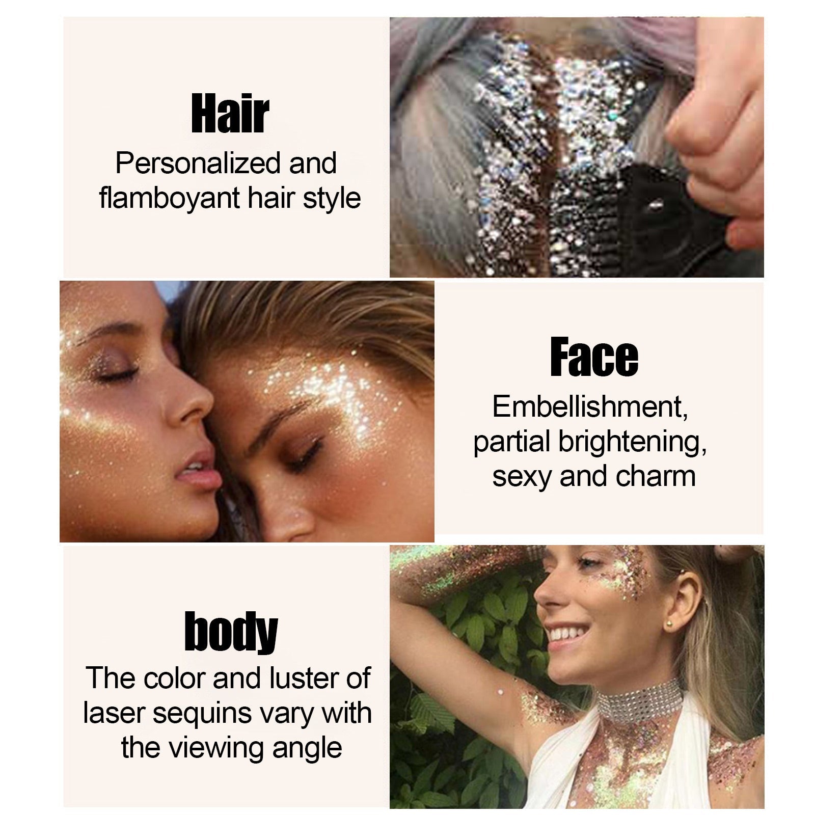 Glitter Body Skin Gel, Makeup Fish Scale Glitter Gel Glitter Stage Show Makeup Props Eyeshadow