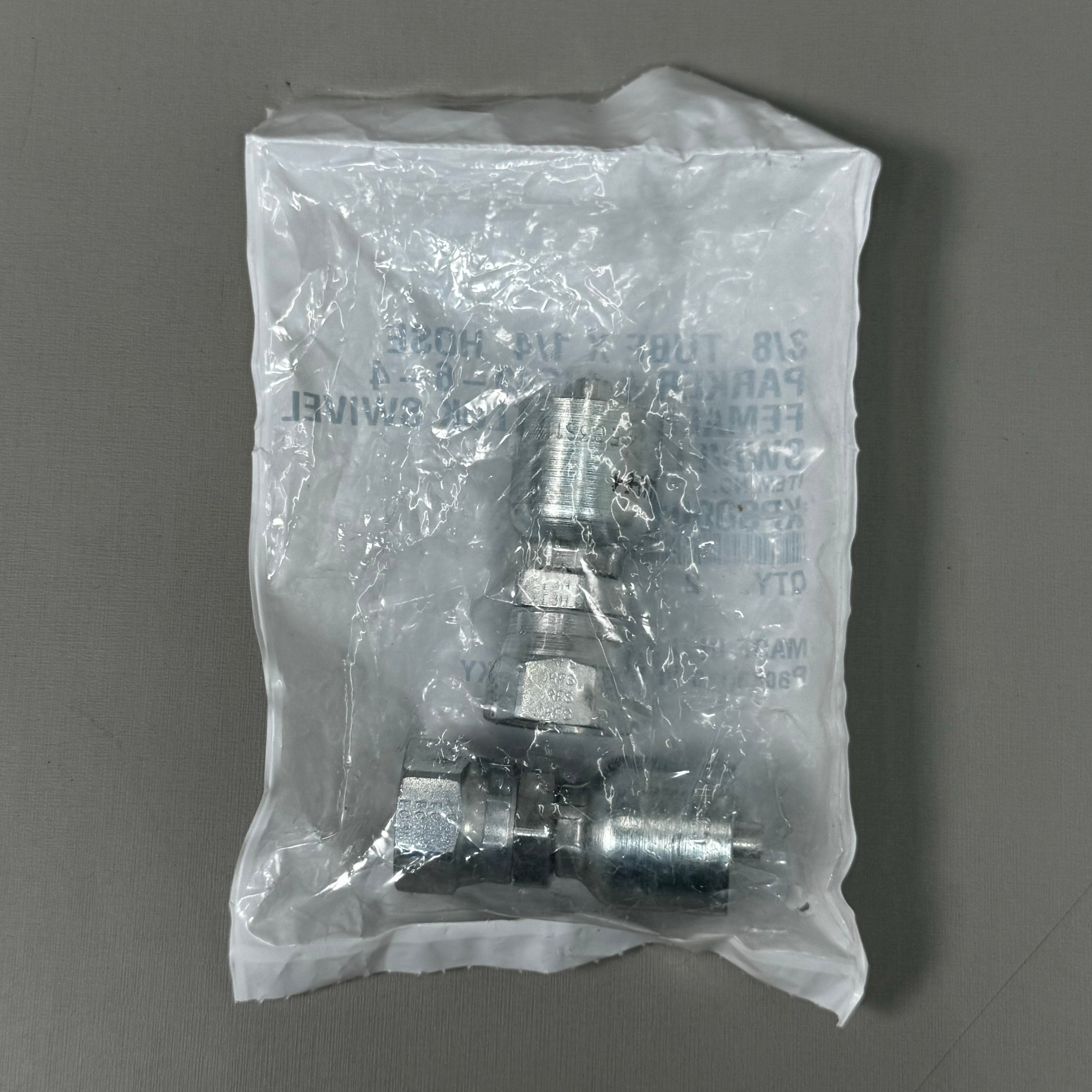 PARKER (2 PACK) Hydraulic Hose 1JC43-6-4 Female Swivel 3/8" x 1/4" Steel KP80001