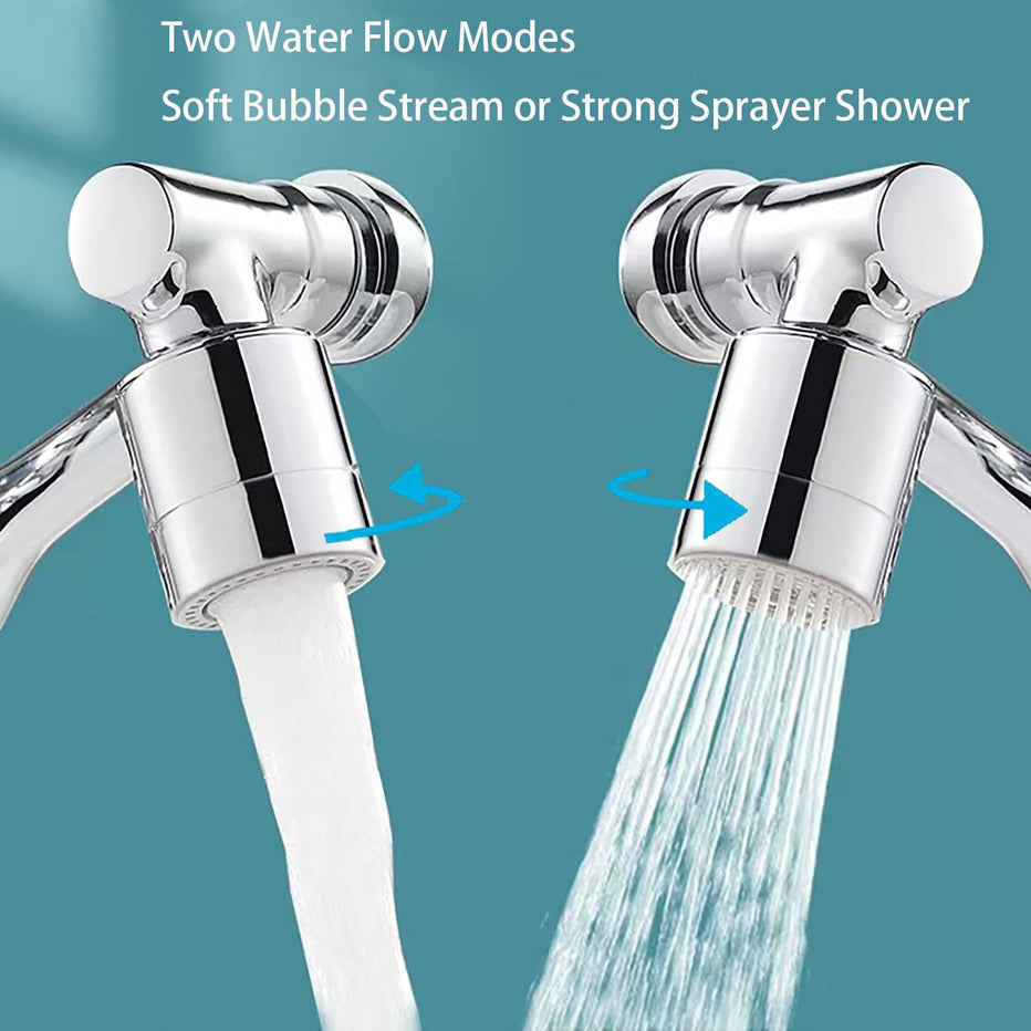 1080 °/1440 ° New Mechanical Arm Double Outlet Bubbler Universal Extension Faucet Splash Proof Washing Faucet Extender