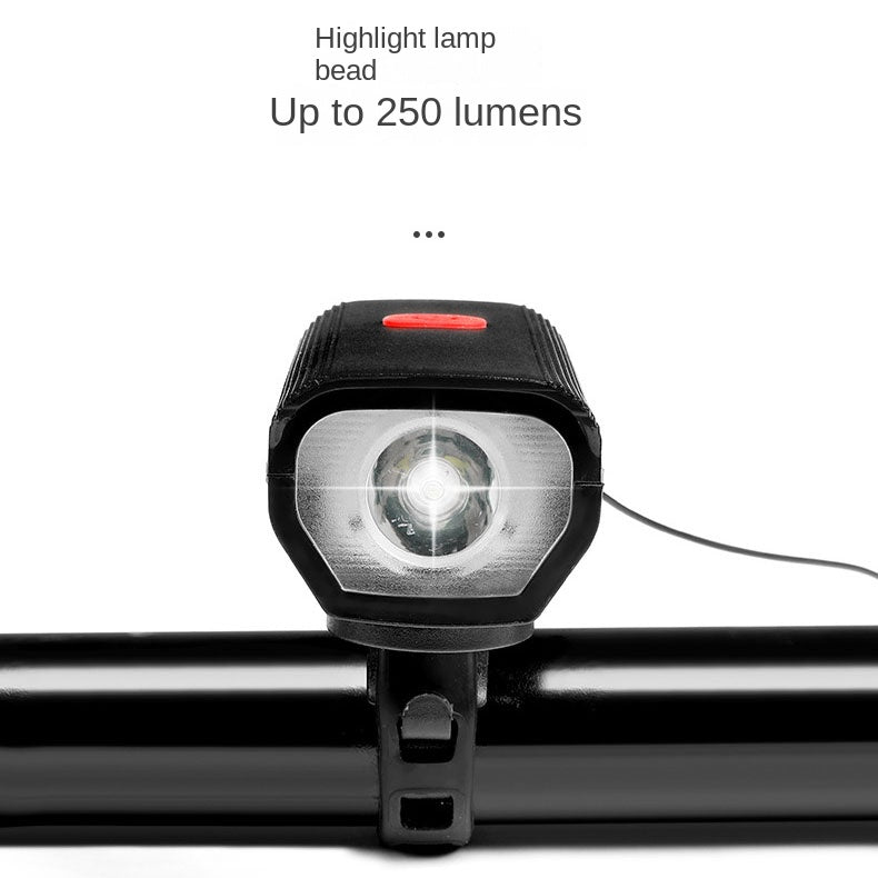 Bicycle lights, headlights, mountain bikes, night riding, charging, strong light flashlight, USB charging, horn lights, riding e