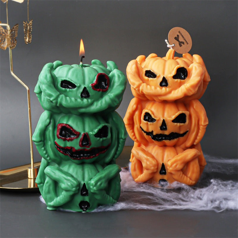 New Halloween Pumpkin Ghost Silicone Candle Mold Frog Owl Fox Pumpkin Animal Scented Plaster Resin