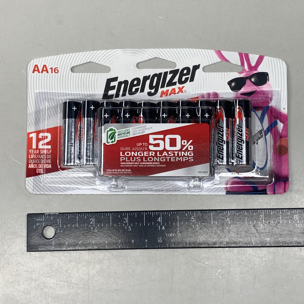 ENERGIZER MAX AA Alkaline Battery (16 Total Batteries) E91LP-16