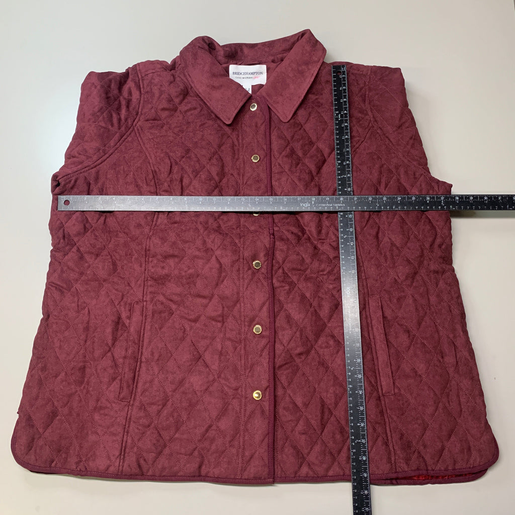 BRIDGE HAMPTON ISSAC MIZRAHI LIVE! Faux Suede Coat Full Snap Up Spiced Wine Sz 3X