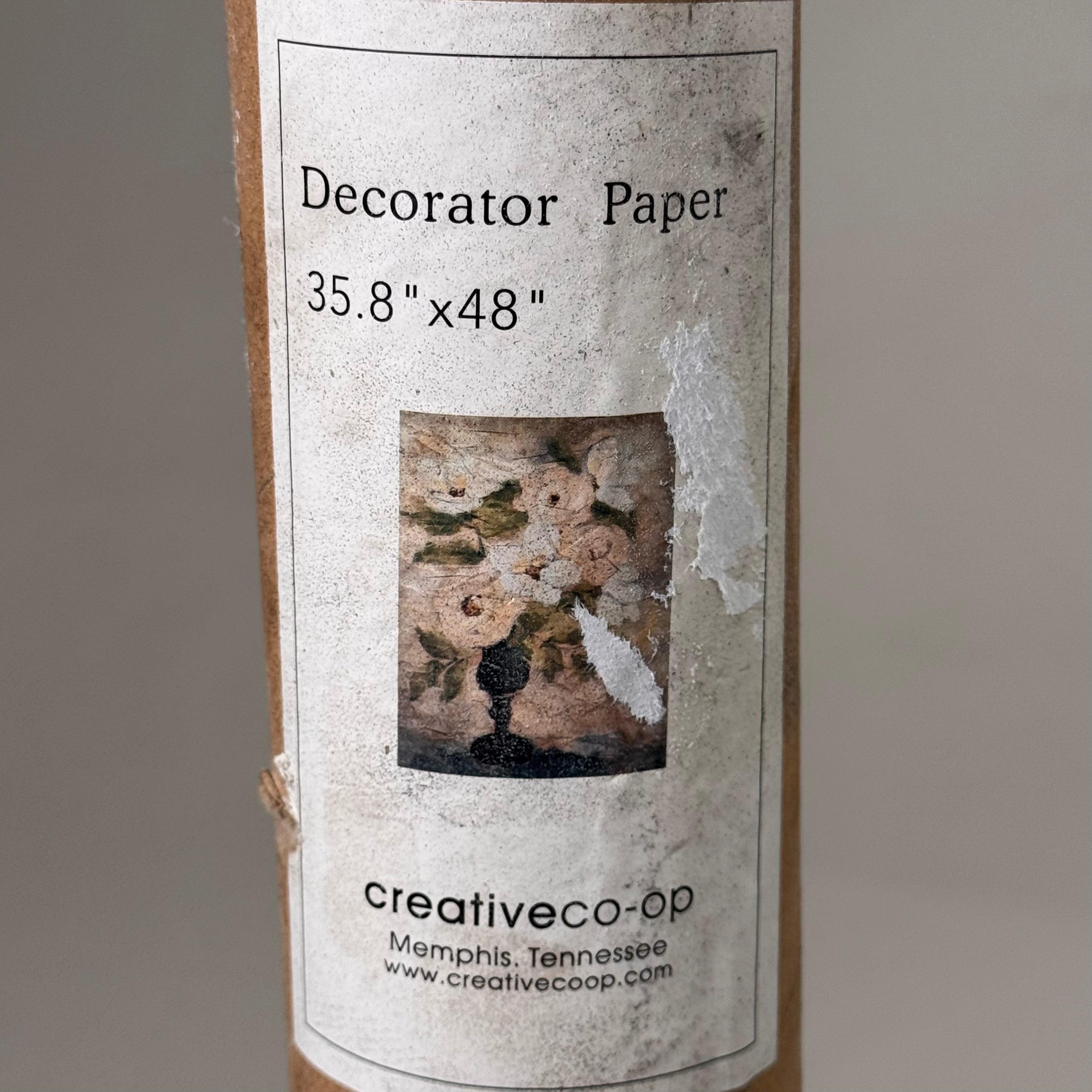 CREATVECO-OP Home Decorator Paper w/ Flowers in Vase 35.8"x48" Pink/Green DF7315