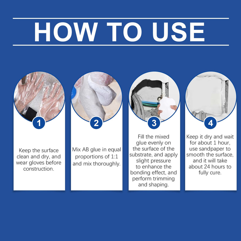 Plastic Steel Mud Iron Glue Leak Repair Waterproof Strong Repair Tile Multi-Functional Ab Adhesive Glue