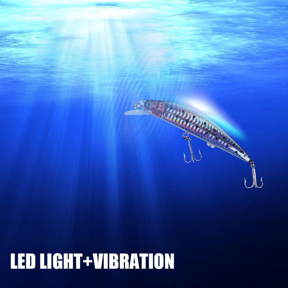 Twitching Fishing Lures Bait Electric Life-like vibrate fishing Lures USB Rechargeable Flashing LED light