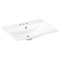 24" Bathroom Vanity Top Only White Basin 3-Faucet Holes  4" Faucet Available Ceramic
