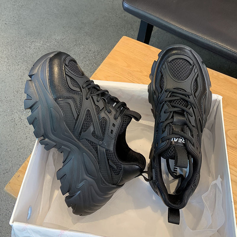 High Quality Chunky Sneakers Womens Platform Fashion Breathable Height Increased Thick Bottom Trainers High White Fashion Thick Soled Sports Walking Sneakers