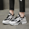 Fashion Spring Reflective Women Sneakers Lace Up Chunky Sneakers Mixed Color Women's Lightweight Casual Everyday Walking Fashion Chunky Sneakers