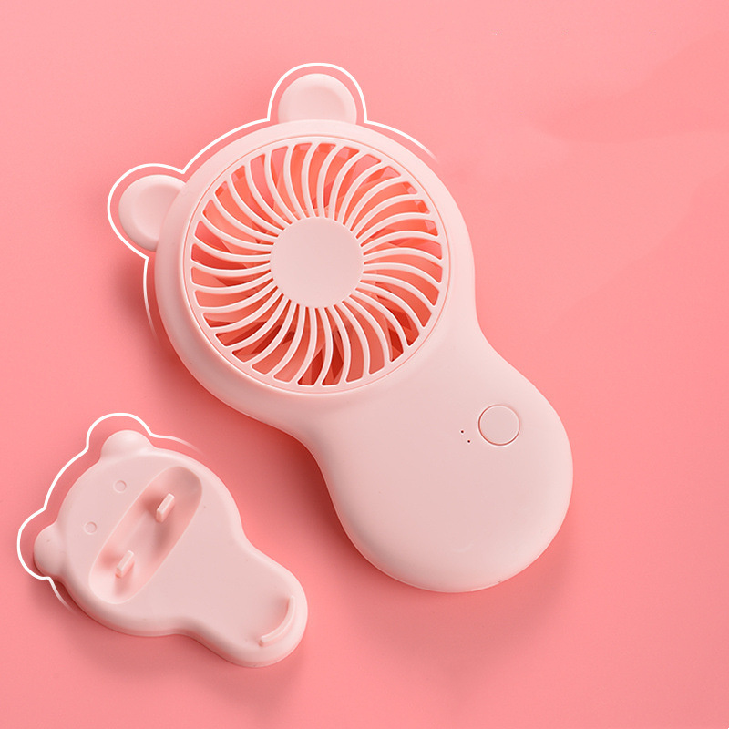 Handheld Pocket Mini Fan Portable With Bracket USB Mini Fan Portable Pocket Fan Cartoon Handheld Desktop Rechargeable Standing Fan Three Gear Wind Speed Regulation Battery Operated USB Small Fan with 3 Speeds for Home Office Car Outdoor Travel