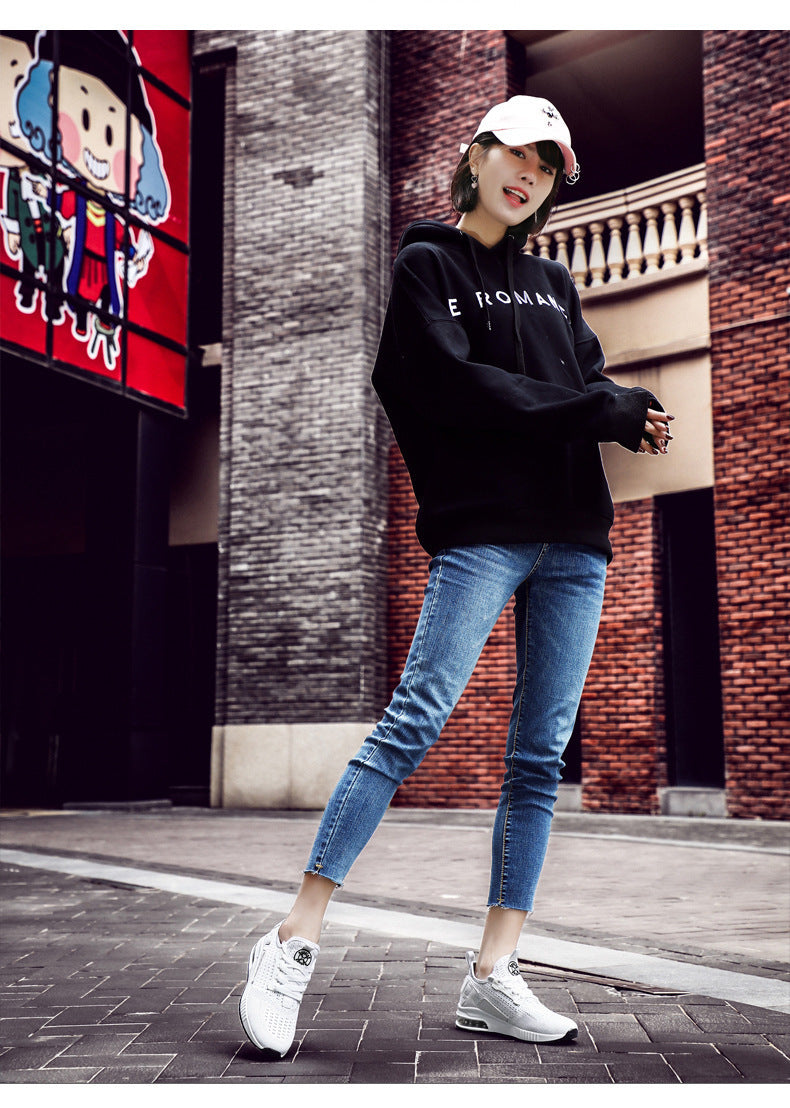 Womens Light Weight Running Sneakers Air Sole Breathable High Quality Sport Women Mesh Running Casual Slip On Flats Comfortable Walking Air Cushion Sneakers