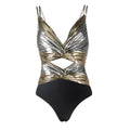 Hollow Color Contrast Patchwork Swimsuit Japanese Umbrella Skirt Suit