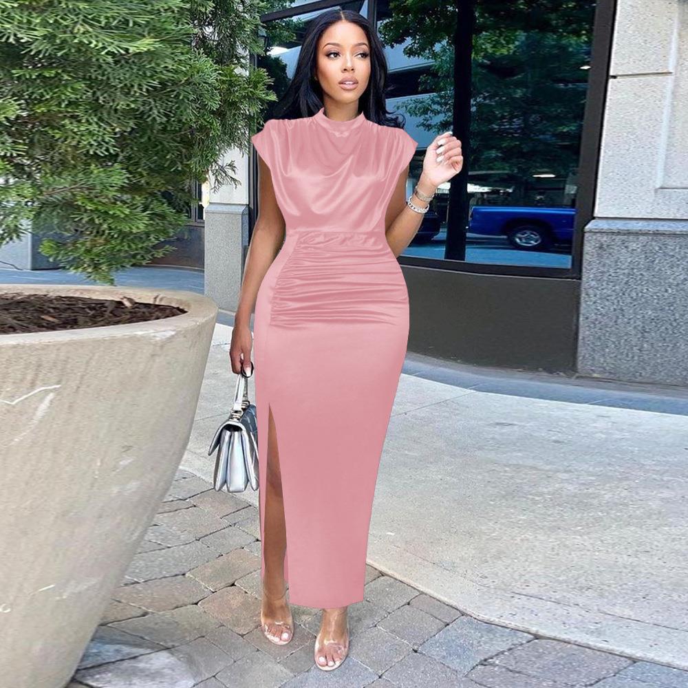 New Burgundy Cashmere Plus Size Dresses Women Dress Summer