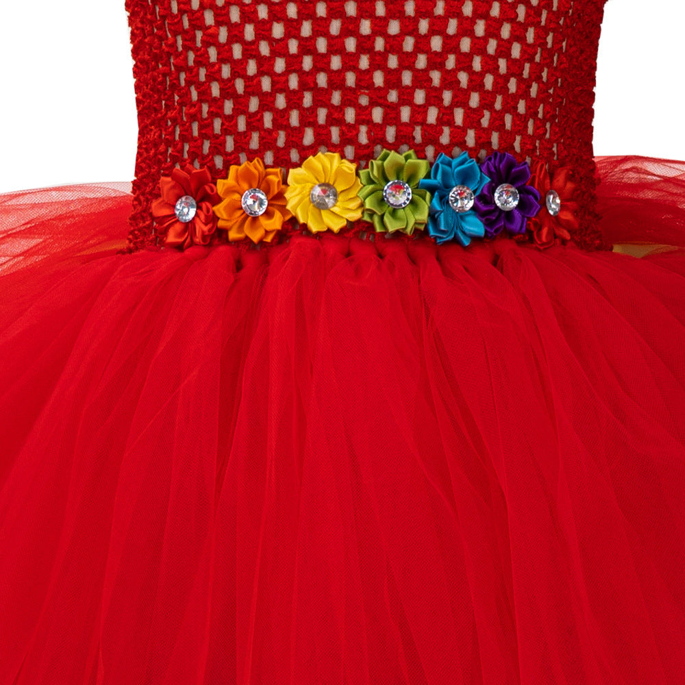Children's Trailing Parrot Dress Birthday Dress Catwalk Ball