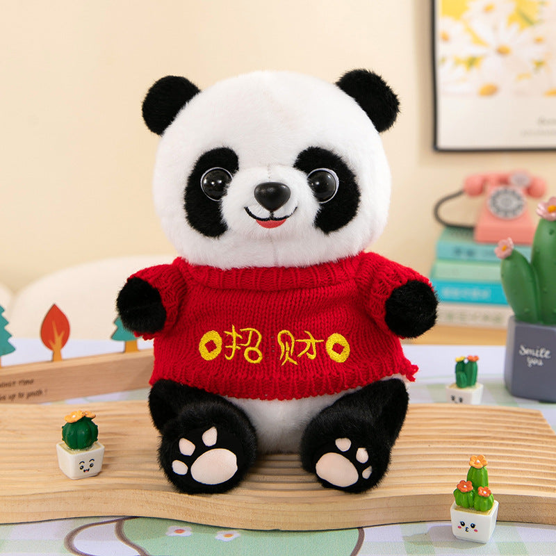 Cute Panda Plush Toy Wearing Clothes