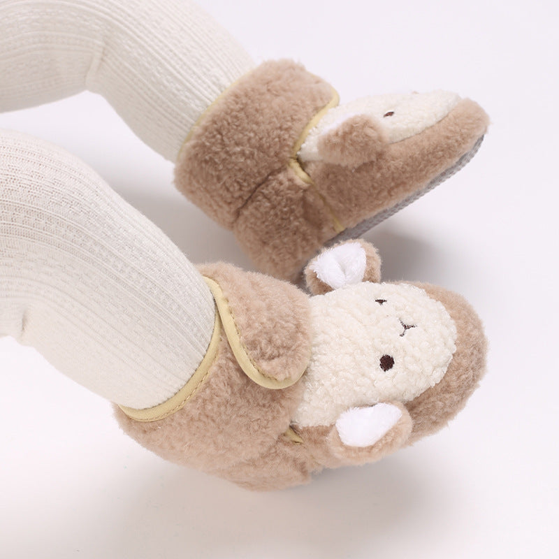 0-12 Months Old Male And Female Baby Thickened Non-slip Cartoon Cotton Shoes