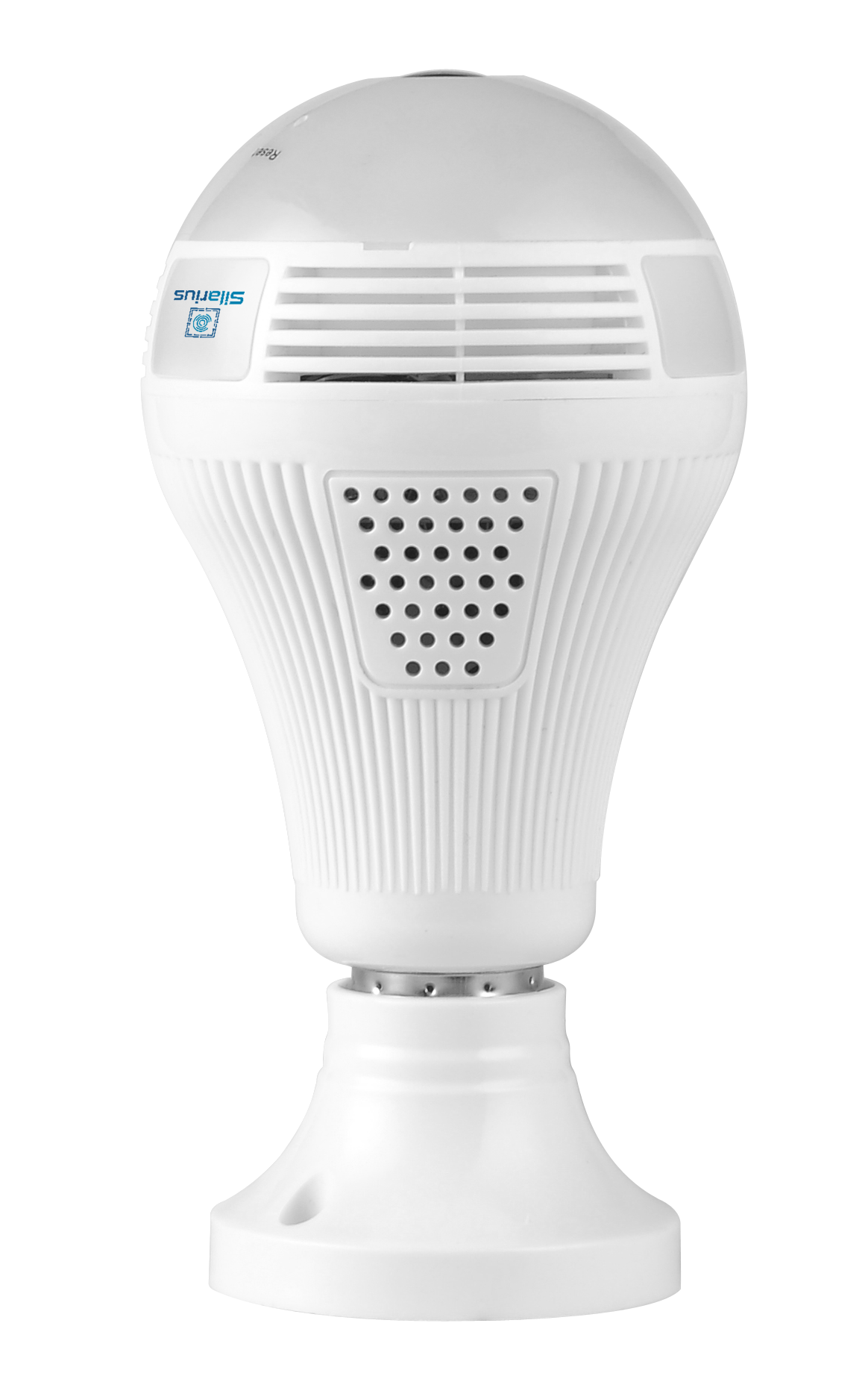 Silarius SIL-FISHBULB3MP 3MP WiFi, bulb fish-eye Camera,  app (IC See) , TF card, 2-Way Audio , app can switch bulb on - 1.29mm lens (SILVER COLOR)