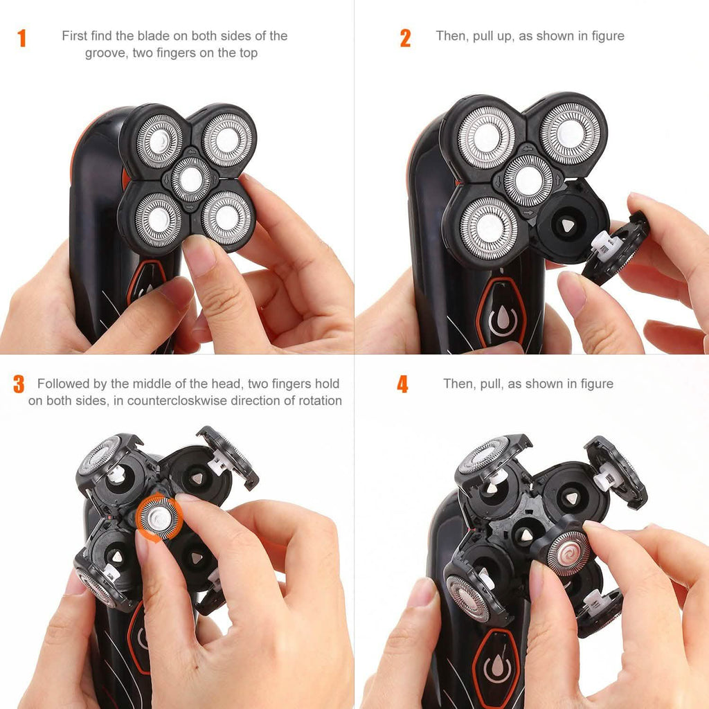 4D Electric Shavers Razor IPX7 Rechargeable Beard Trimmer