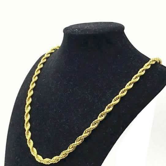 18K Solid Gold 4mm Rope Chain