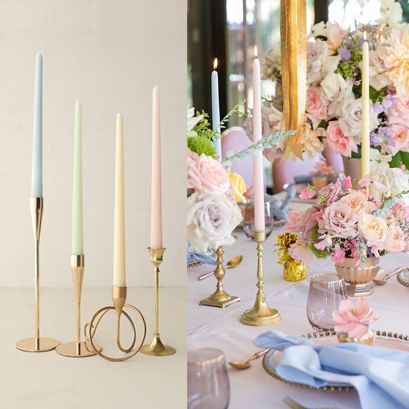 4pc Unscented 12" Candles Colored Long Stick Candle Smokeless Home Wedding Centerpiece Birthday Candle Tall Taper Candles Dripless Unscented Dinner Candle Paraffin Wax Candles