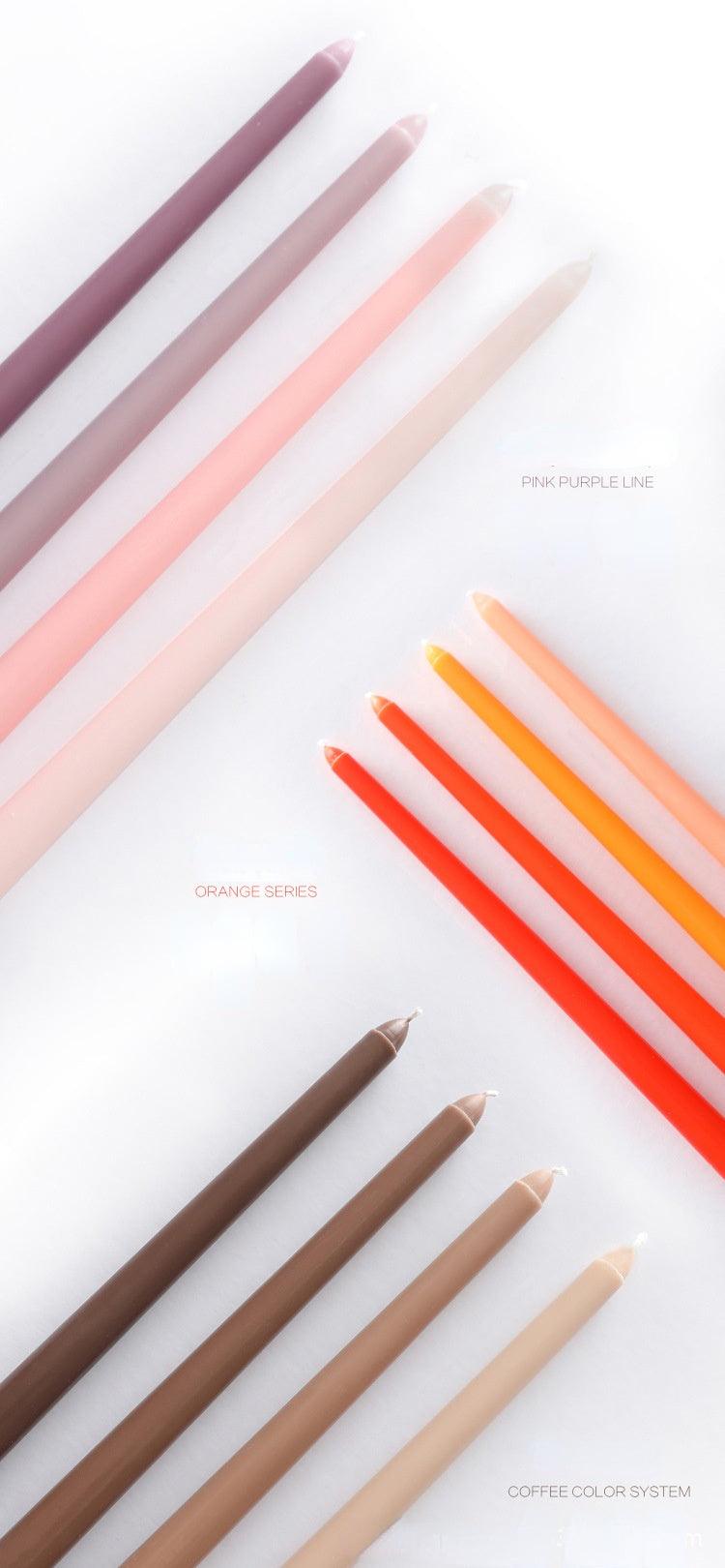 4pc Unscented 12" Candles Colored Long Stick Candle Smokeless Home Wedding Centerpiece Birthday Candle Tall Taper Candles Dripless Unscented Dinner Candle Paraffin Wax Candles