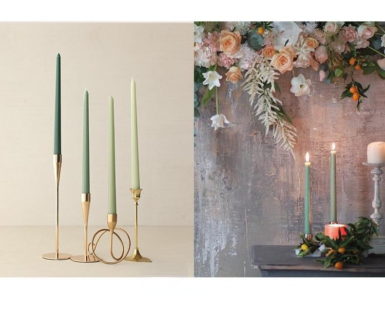 4pc Unscented 12" Candles Colored Long Stick Candle Smokeless Home Wedding Centerpiece Birthday Candle Tall Taper Candles Dripless Unscented Dinner Candle Paraffin Wax Candles