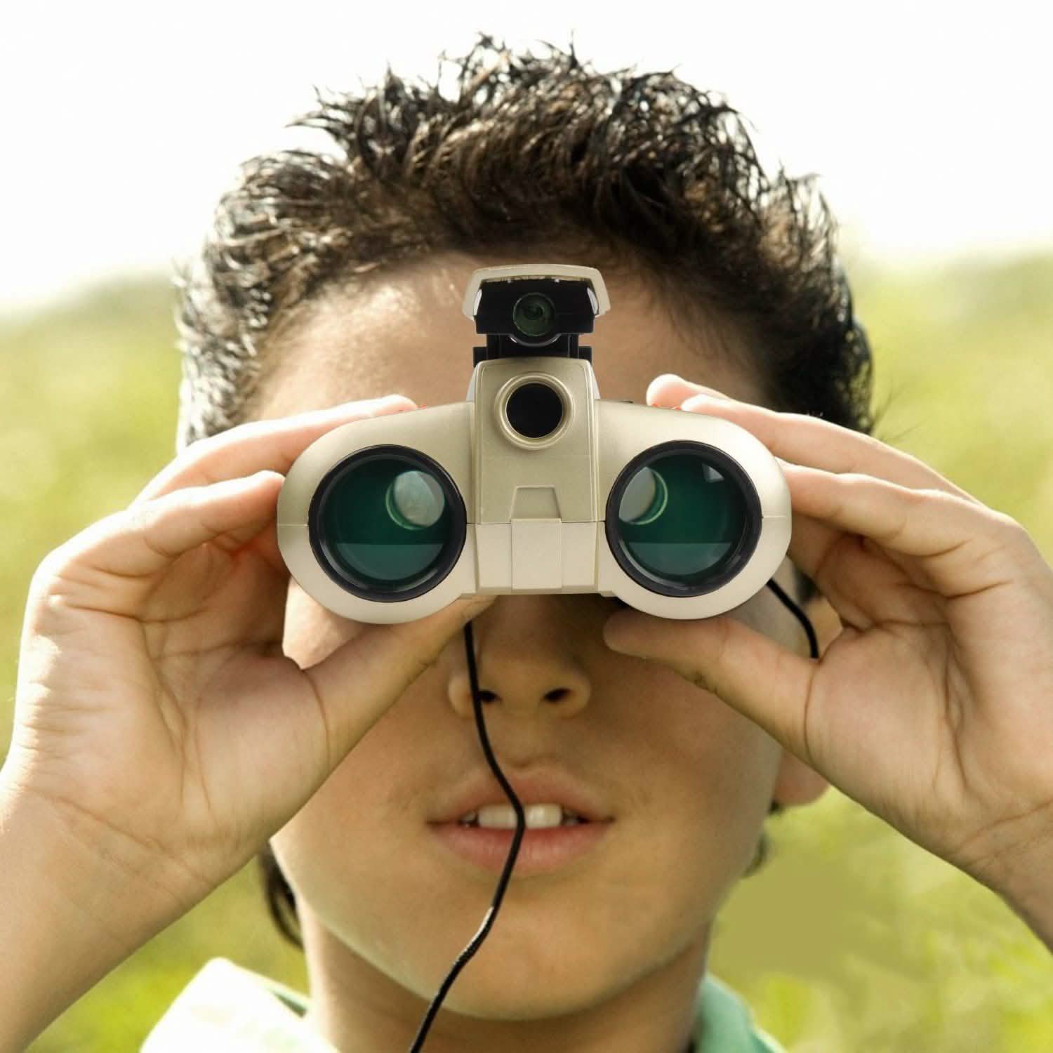 4x30 Kid Toy Night Vision Binoculars with Pop-Up LED Light