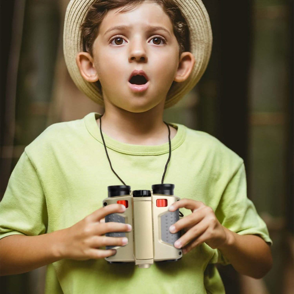 4x30 Kid Toy Night Vision Binoculars with Pop-Up LED Light