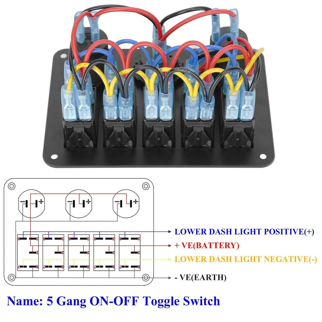 5 Gang Marine Panel Switch