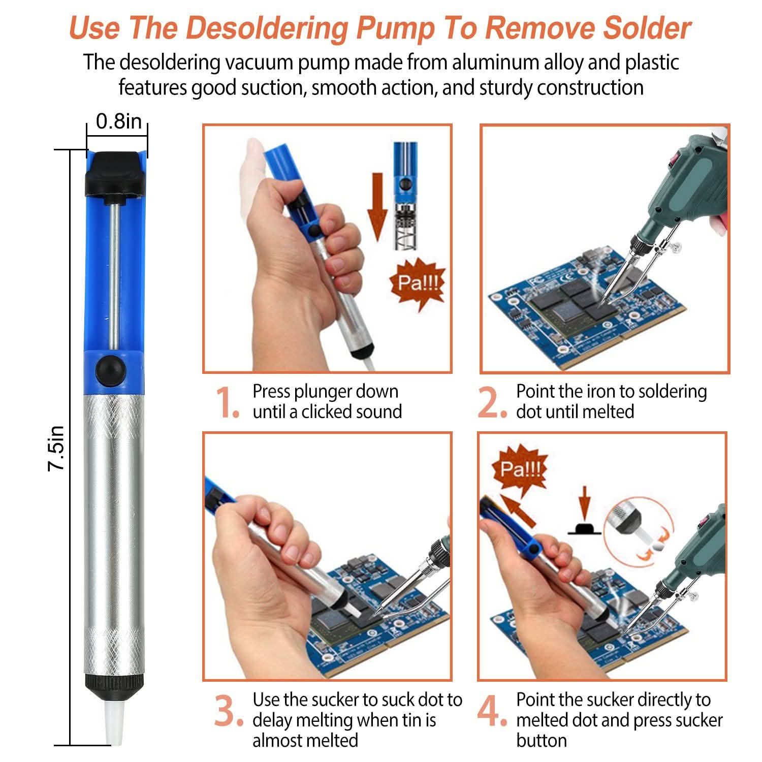 5-in-1 Automatic Hand-Held Soldering Iron Gun Kit