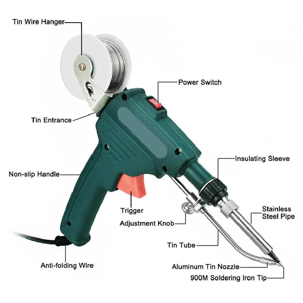 5-in-1 Automatic Hand-Held Soldering Iron Gun Kit