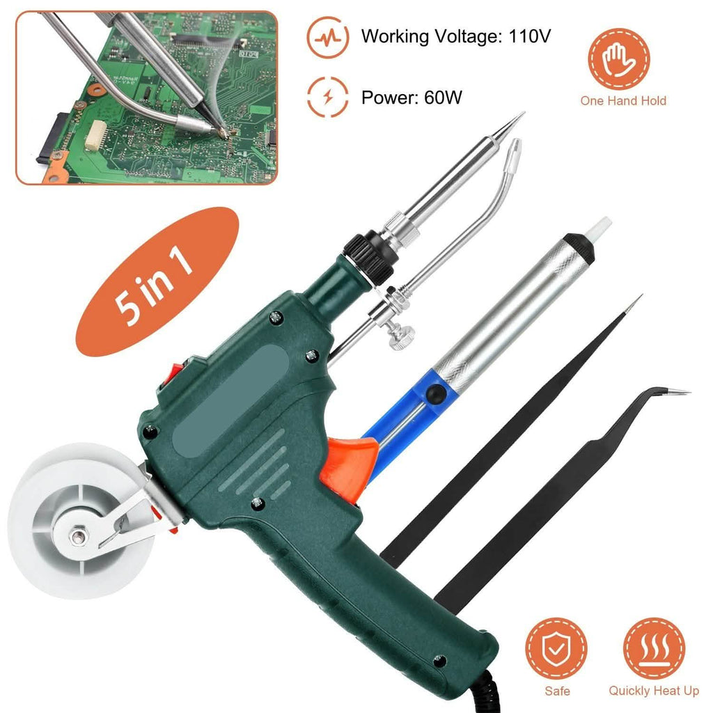 5-in-1 Automatic Hand-Held Soldering Iron Gun Kit