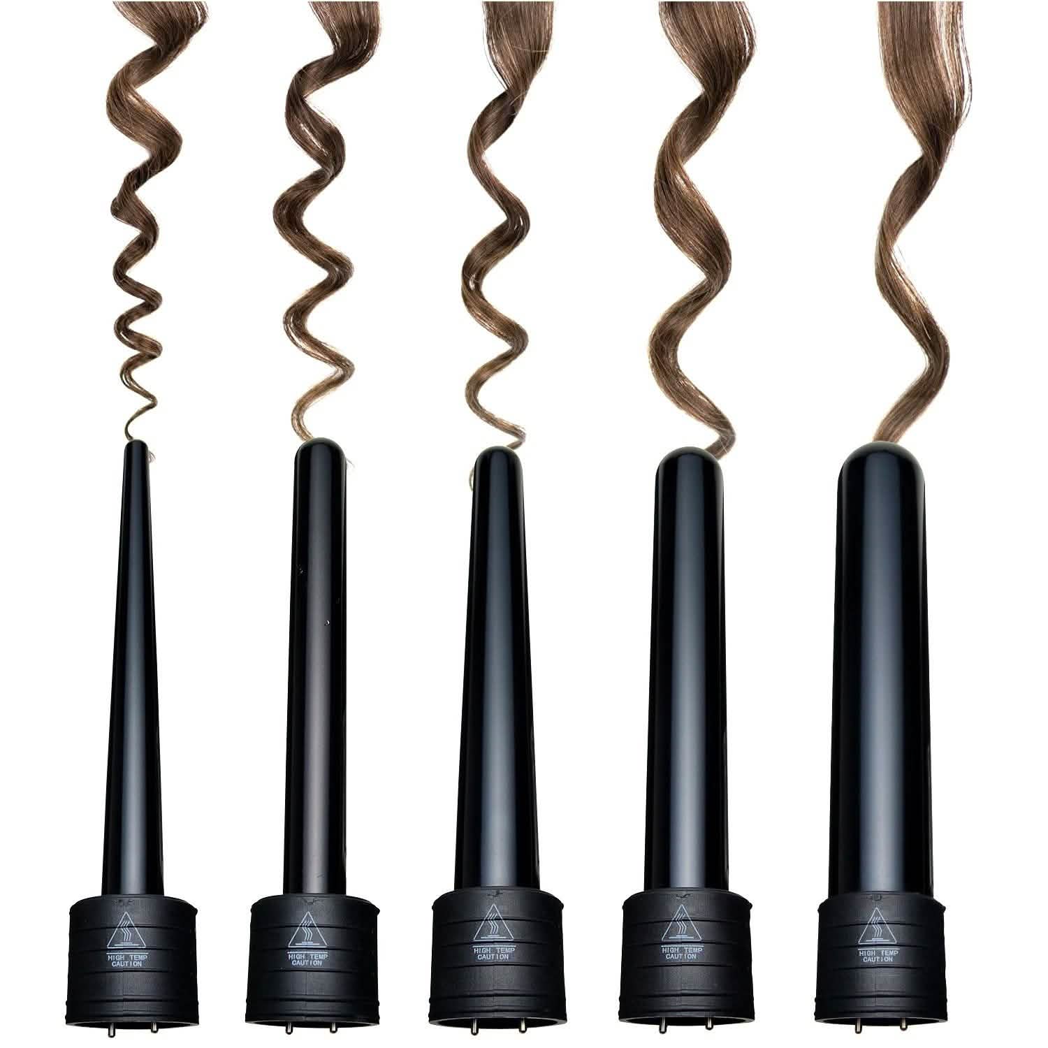 5-in-1 Curling Iron Wand Set Hair Curler Set With 5 Interchangeable Barrels Roller