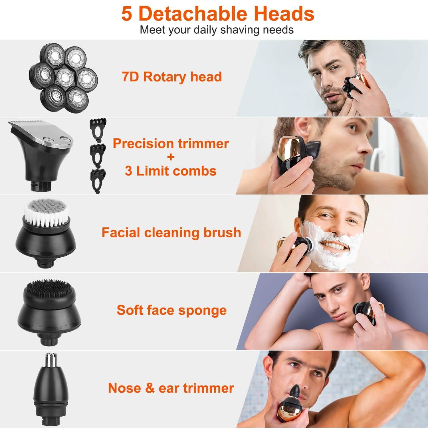 5-in-1 Rechargeable Cordless Trimmer Shaver Kit