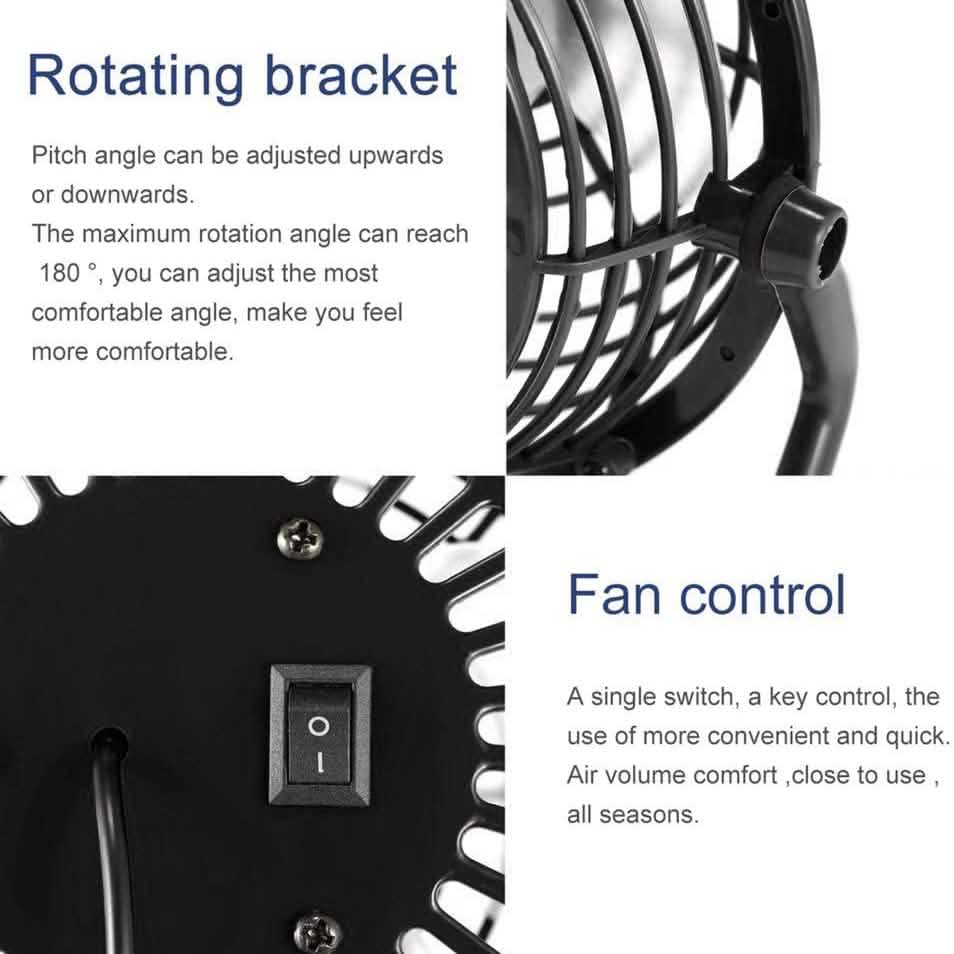 5-Inch USB Personal Desk Fan