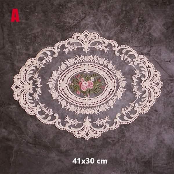 5-Pack: 3 Styles Vintage Lace Embroidery Placemat